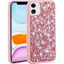 Apple iPhone 11 Kılıf Parlak Taşlı Tasarım Sbt Linea Kapak-Pembe