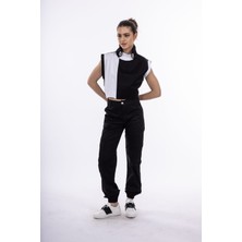 By Özlem Yazan Pamuk Saten Kargo Cepli Paçası Lastikli Kadın Pantolon