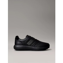 Calvin Klein Erkek Düşük Bilekli Logo Detaylı Rahat Taban Deri Siyah Sneaker HM0HM01957-0GJ