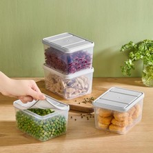 Teknotrust 4'lü Derin 1 Lt. Saklama Kabı Seti, Buzdolabı ve Buzluk Düzenleyici