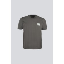 Emporio Armani Erkek Yuvarlak Yaka Regular Fit Pamuklu Kısa Kollu Kahverengi T-Shirt EM001018 AF12926-U8168