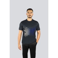 Emporio Armani Erkek Normal Kalıp Pamuklu Esnek Kumaş Logo Detaylı Kısa Kollu Lacivert T-Shirt EM002946 AF10761-UB118