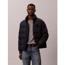 Calvin Klein Erkek Normal Kalıp Kapitone Desenli Dik Yakalı Ck Logolu Lacivert Ceket LV14RE503G-CEF