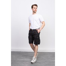 Megalomans 2348 Lacivert Benekli Kargo Şort