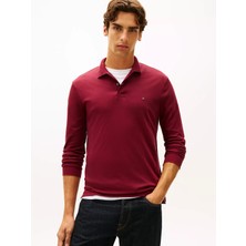 Tommy Hilfiger Erkek %100 Pamuklu Normal Kesim Uzun Kollu Kırmızı Polo Yaka T-Shirt MW0MW37317-VLP