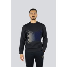 Emporio Armani Erkek Regular Fit Bisiklet Yaka Uzun Kol Pamuklu Lacivert Sweatshirt EM002892 AF10013-UB118