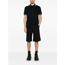 Emporio Armani Erkek Polo Yaka Kısa Kollu Düğmeli Yaka ve Kol Uçları Şerit Detaylı Lacivert1 Polo Yaka T-Shirt EM000852 AF12955-FB274