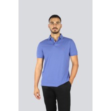 Tommy Hilfiger Erkek Dokuma Polo Yaka Kısa Kol Günlük Mavi T-Shirt MW0MW17770-C8K