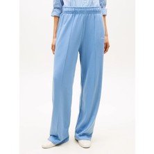 Tommy Hilfiger Kadın Bol Paça Geniş Kesim Normal Bel Açık Mavi Pantolon WW0WW48784-C33