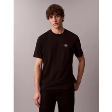 Calvin Klein Erkek Kısa Kol Bisiklet Yaka Ck Yazı Detay Reqular Fit Siyah T-Shirt LV04RE802G-UB1