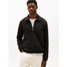 Tommy Hilfiger Erkek Regular Fit Dik Yaka Pamuklu Uzun Kollu Fermuarlı Siyah Ceket MW0MW41767-BDS