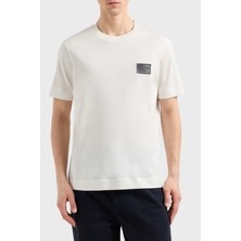 Emporio Armani Erkek Yuvarlak Yaka Regular Fit Pamuklu Kısa Kollu Beyaz T-Shirt EM001018 AF12926-U0003