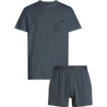 Calvin Klein Erkek Beli Lastikli Kısa Boy Üzeri Ck Desenli Gri Iç Çamaşırı Takımı 000NM2662E-RG0