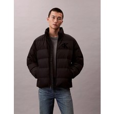 Calvin Klein Erkek Normal Kalıp Kapitone Desenli Dik Yakalı Ck Logolu Siyah Ceket LV14RE503G-UB1