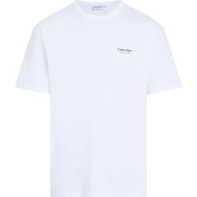 Calvin Klein Erkek Düz Model Marka Logolu Kısa Kollu Beyaz T-Shirt K10K113104-YAF