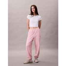 Calvin Klein Kadın Normal Kesim Beli ve Paçası Lastikli Pamuk Karışımlı Ck Logolu Pembe Eşofman Altı LV047B235G-TE0
