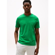 Tommy Hilfiger Erkek Slim Fit Yuvarlak Yakalı Kısa Kollu Esnek Kumaş Yeşil1 T-Shirt MW0MW39995-L4B