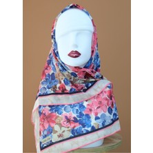 Sinem Monalisa El Dikişli Soft Pamuk Eşarp Pembe