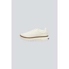 Emporio Armani Erkek Topuk Kısmı Logo Desenli Kalın Rahat Taban Bağcıklı Beyaz Sneaker EM003067 AF10848-U0003