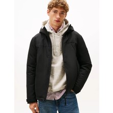 Tommy Hilfiger Erkek Kapşonlu Yaka Fermuarlı Uzun Kollu Siyah Ceket MW0MW41363-BDS