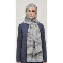 Aliva Scarf Pamuk Ipek Çizgi Desenli Şal
