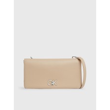 Calvin Klein Kadın Marka Logolu Çoklu Kart Bölmeli Suni Deri Krem El Çantası K60K611336-PFA