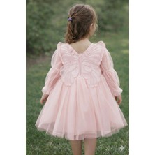 Bes Trend Kız Çocuk Melek Kanatlı Özel Gün Party Elbise 1-5 Yaş