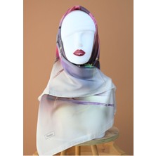 Sinem Picasso Hibrit Dijital Kristal Eşarp Krem