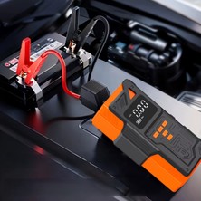 Matechno 8.000 Mah Şarjlı Taşınabilir Araç Akü Takviyeli Powerbank Destekli Göstergeli Hava Kompresörü