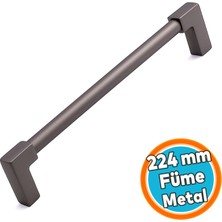 Nzb Mobilya Kulp Çekmece Dolap Kapak Kolu Kulpu Kulpları Modern Dayanıklı Tasarım 224 mm Metal Füme