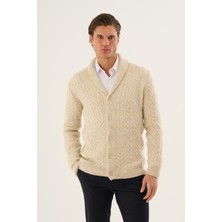 Erkek Şal Yaka Düğmeli Hırka