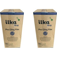 İlka Ilka Şeffaf Mutfak Rulo Streç Film Folyo - 30 Cm. x 1000 Metre - Gıdaya Uygun - 2 Paket