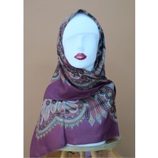 Sinem Monalisa Digital Dubai Kaşmir Eşarp Mürdüm