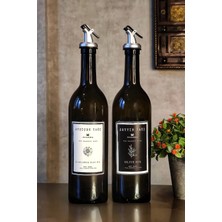 PremiumPort Amber 2'li 750 ml Zeytinyağı ve Sıvıyağ Şişesi Seti