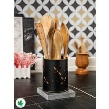 PremiumPort Papatya Çatal-Bıçaklık Metal Mutfak Organizer, Tezgahüstü Kaşıklık Standı