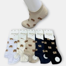 Anemon Socks Pamuklu Bayan Ayıcık Desenli Çorap 12 Çift