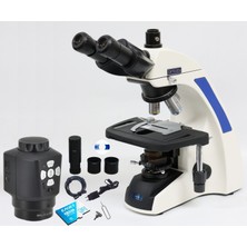 Ece Opto-Edu Dijital Mikroskop Laboratuvar Araştırma Mikroskobu Trinoküler 2000X Yüksek Kontrastlı Infinity Plan Optik Sistem ve HDMI USB Bağlantılı Mikroskop Kamerası Alüminyum Bavulda