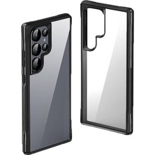 Galaxy S24 Ultra Kılıf Şeffaf Sert Pc Arka Yüzey Tasarımlı Sbt Edo Kapak-Siyah