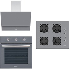 Zendi Turbo Gri Ankastre Set (ZD.1015.G-ZO.22475.G-ZF.3351.G)