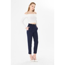 Sortie Collection Kadın Toka Detay Lacivert Renk Cigarette Pantolon