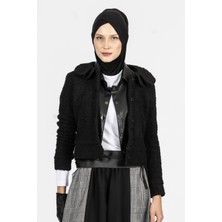 By Özlem Yazan Teddy Dokulu Kelebek Yaka Kısa Kadın Ceket