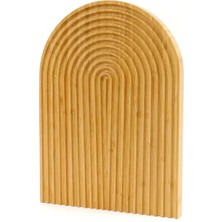 PremiumPort Bambu Dalgalı Sunum Tabağı, Dekoratif ve Şık Kesme Tahtası 24X33 cm
