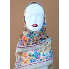 Sinem Monalisa El Dikişli Soft Pamuk Eşarp Bej