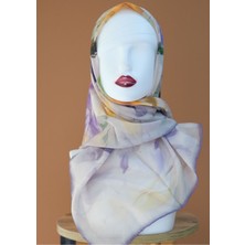 Sinem Monalisa Hibrit Dijital Natıral Eşarp Mor