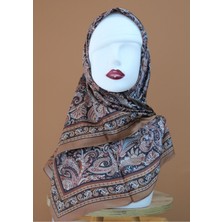 Sinem Picasso Hibrit Dijital Kristal Eşarp Kahverengi