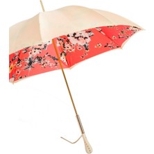 Pasotti Çiçek Desenli Vintage Şemsiye, Çift Katlı Kumaş Manuel Açma - %100 Polyester - Swarovski® Kristalli Sap Uzunluk: 93 Cm - Çap: 102 Cm