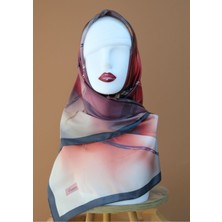 Sinem Picasso Hibrit Dijital Kristal Eşarp Gri