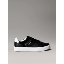 Calvin Klein Erkek Deri Bağlamalı Rahat Taban Ck Yazı Detay Siyah Sneaker YM0YM01430-0GM