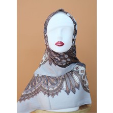 Sinem Monalisa Digital Dubai Kaşmir Eşarp Gri