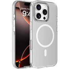 iPhone 16 Pro Max Kılıf Magsafe Şarj Özellikli Kamera Korumalı Sbt Kripto Kapak-Şeffaf